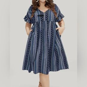 BloomChic Blue Patterned Dress